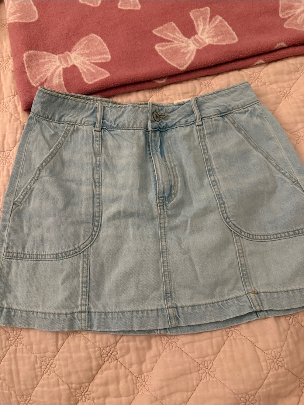 American Eagle Outfitters Light Blue Denim Mini Skirt